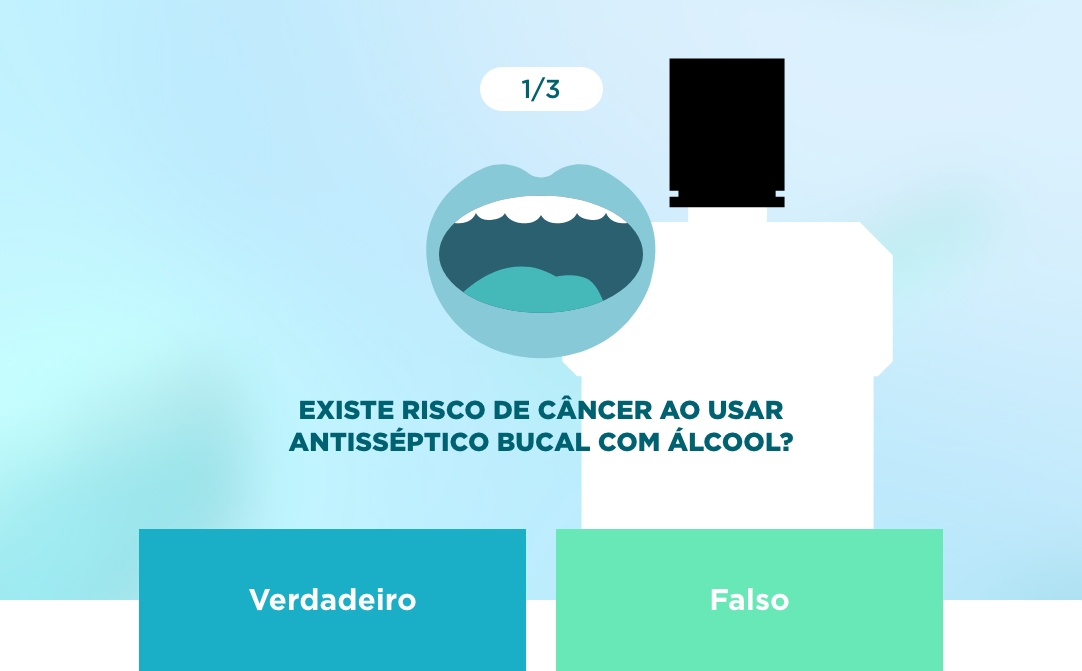 Mito ou verdade: existe risco de câncer ao usar antisséptico bucal com álcool